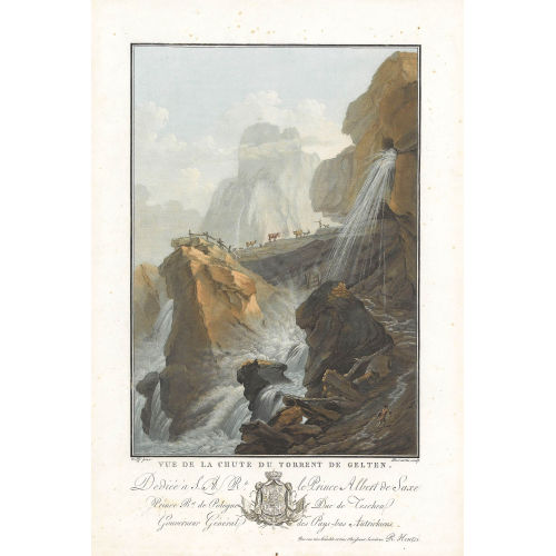 CASPAR WOLF : 'Vue de la chute du torrent de Gelten.' (DOBIASCHOFSKY AUKTIONEN AG)