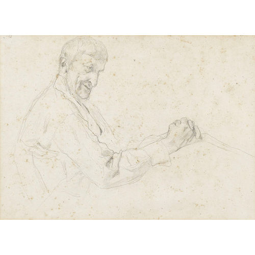 ALBERT ANKER : Sitzender Bauer mit gefalteten H�nden (DOBIASCHOFSKY AUKTIONEN AG)