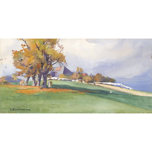 CHRISTIAN BAUMGARTNER : Berner Landschaft mit Bauernhof (DOBIASCHOFSKY AUKTIONEN AG)