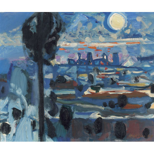 MAX GUBLER : 'Nachtlandschaft mit Baum' (DOBIASCHOFSKY AUKTIONEN AG)