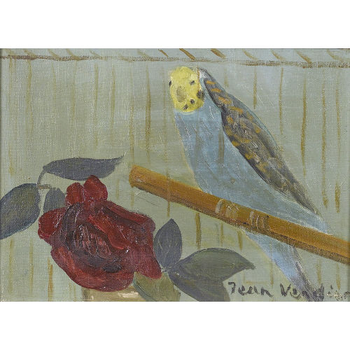 JEAN VERDIER : 'La perruche et la rose rouge' (DOBIASCHOFSKY AUKTIONEN AG)