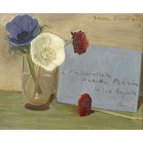 JEAN VERDIER : Stillleben mit Anemonen in einem Glas (DOBIASCHOFSKY AUKTIONEN AG)