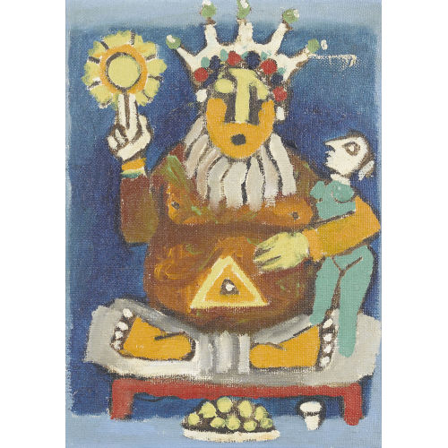 MAQBUL FIDA HUSAIN : Sitzender Buddha (DOBIASCHOFSKY AUKTIONEN AG)