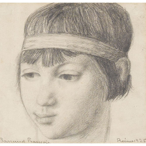 FRAN�OIS EMILE BARRAUD : Kopfbildnis eines Kindes mit Stirnbinde (DOBIASCHOFSKY AUKTIONEN AG)