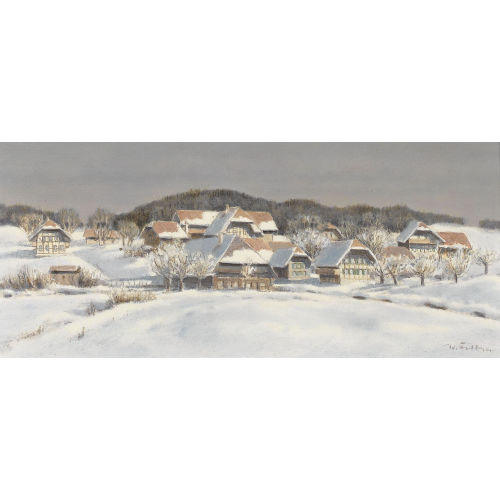 WALTER) FELBRA (EIGTL. FELLER-BRAND : Winterliche Berner Landschaft mit Geh�ften (DOBIASCHOFSKY AUKTIONEN AG)