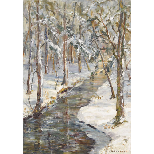 MARGUERITE EMILIE ACKERMANN : Winterliche Waldpartie mit Bach (DOBIASCHOFSKY AUKTIONEN AG)