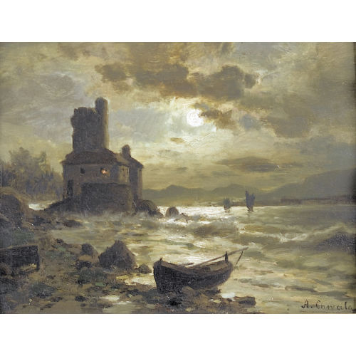 ADOLF CHWALA : 'Mondnacht an der Riviera di Levante' (DOBIASCHOFSKY AUKTIONEN AG)