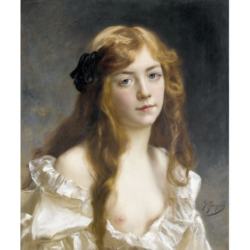 GUSTAVE JEAN JACQUET : Bildnis einer rothaarigen jungen Frau (DOBIASCHOFSKY AUKTIONEN AG)