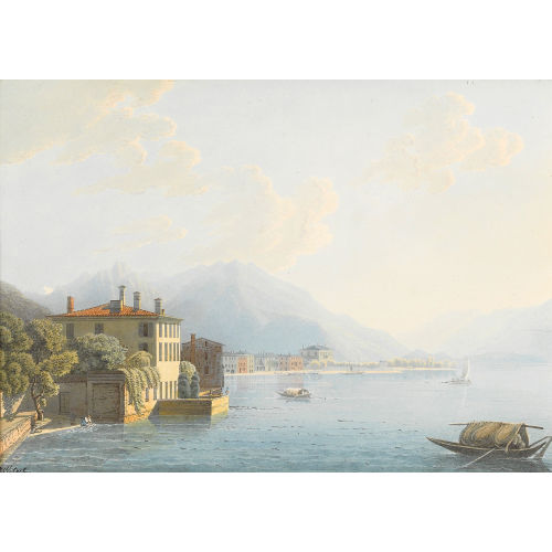 JOHANN JAKOB WETZEL : Ansicht von Ascona mit dem Lago Maggiore (DOBIASCHOFSKY AUKTIONEN AG)