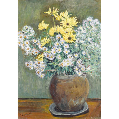 BERTHA Z�RICHER : Stillleben mit Arnika und Astern in einem Topf (DOBIASCHOFSKY AUKTIONEN AG)