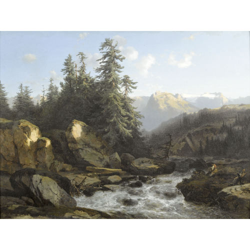 ALEXANDRE CALAME : Gebirgslandschaft mit Bergbach und Urirotstock (DOBIASCHOFSKY AUKTIONEN AG)