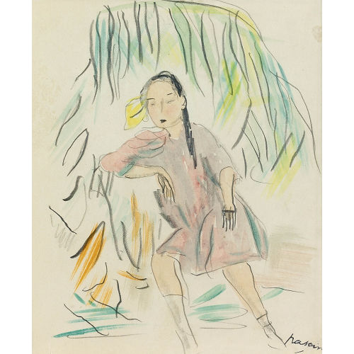 JULES PASCIN : Landschaft mit sitzendem M�dchen (DOBIASCHOFSKY AUKTIONEN AG)