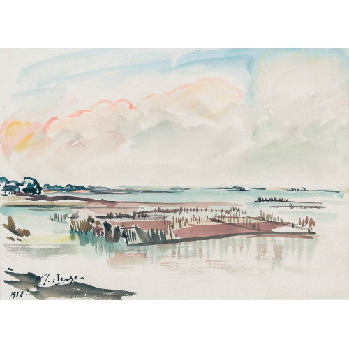 JACQUES BERGER : 'Golfe du Morbihan (parcs � huitres)' (DOBIASCHOFSKY AUKTIONEN AG)