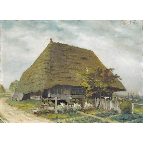 KARL GEHRI : Strohbedecktes altes Bauernhaus (DOBIASCHOFSKY AUKTIONEN AG)