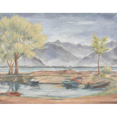HANS EPPENS : 'Bootshafen am Lago Maggiore' (DOBIASCHOFSKY AUKTIONEN AG)