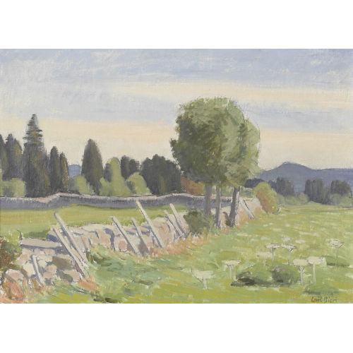 CARL BIERI : Juraweide bei Montfaucon mit Steinm�uerchen (DOBIASCHOFSKY AUKTIONEN AG)