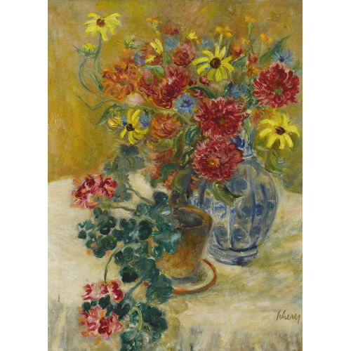 CARL WENDOLIN SCHERER : Stillleben mit Dahlien (DOBIASCHOFSKY AUKTIONEN AG)