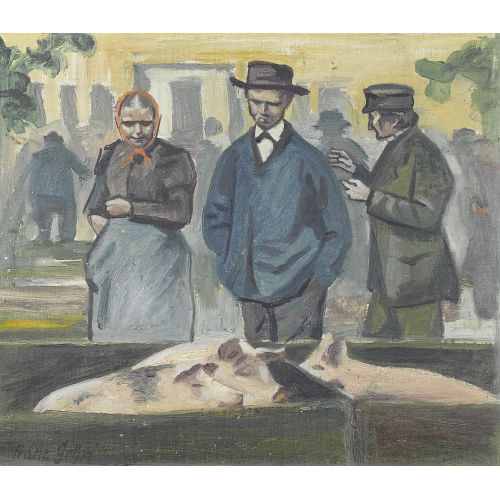 FRANZ GEHRI : Bauersleute auf dem Viehmarkt (DOBIASCHOFSKY AUKTIONEN AG)