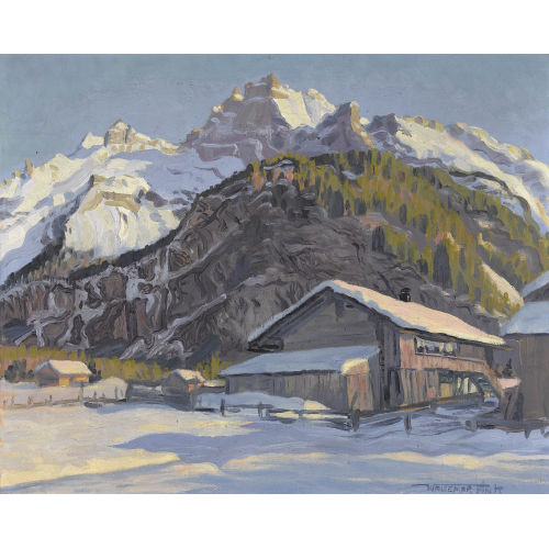 WALDEMAR FINK : 'Winternachmittag bei Kandersteg' (DOBIASCHOFSKY AUKTIONEN AG)
