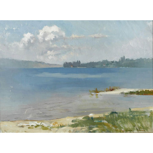 HENRI DUFAUX : Uferpartie bei Rivaz am Genfersee (DOBIASCHOFSKY AUKTIONEN AG)