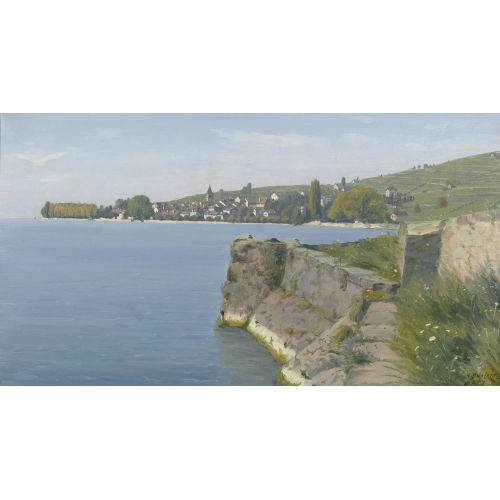 ALBERT DUPLAIN : Uferpartie bei Cully am Genfersee (DOBIASCHOFSKY AUKTIONEN AG)