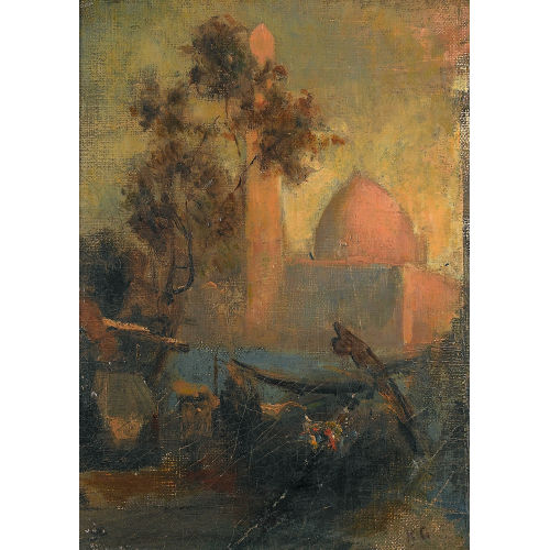 KARL GIRARDET : 'Mosqu�e au Caire' (DOBIASCHOFSKY AUKTIONEN AG)