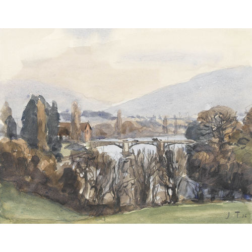 JOHN TORCAPEL : Landschaftspartie mit Br�cke (DOBIASCHOFSKY AUKTIONEN AG)