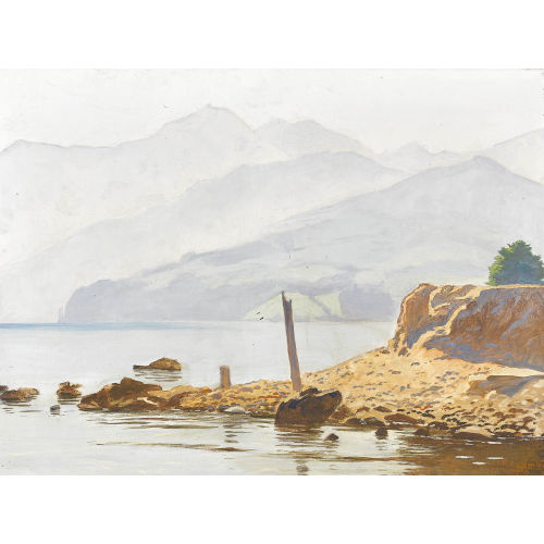 PLINIO COLOMBI : Sommerliche Uferpartie am Thunersee (DOBIASCHOFSKY AUKTIONEN AG)