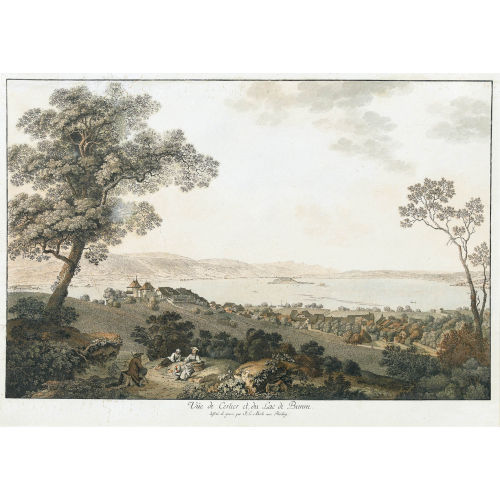 JOHANN LUDWIG ABERLI : 'V�e de Cerlier et, du Lac de Bienne.' (DOBIASCHOFSKY AUKTIONEN AG)