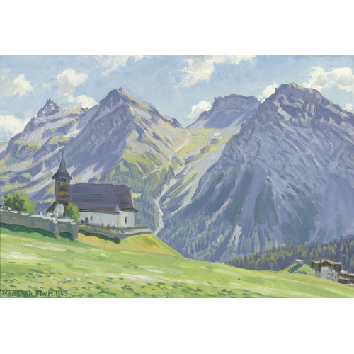 WALDEMAR FINK : 'Sp�tsommermorgen bei Innerarosa' (DOBIASCHOFSKY AUKTIONEN AG)
