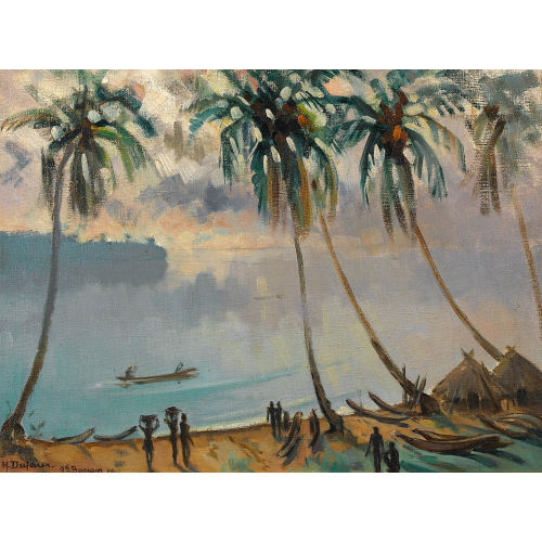HENRI DUFAUX : 'Au bord de la lagune' (DOBIASCHOFSKY AUKTIONEN AG)