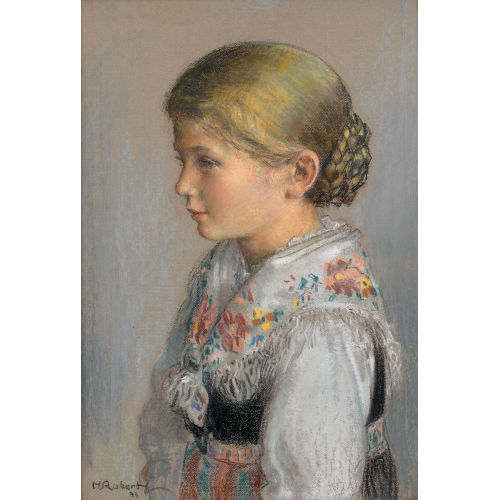 HENRI MARCEL ROBERT : Trachtenm�dchen im Profil (DOBIASCHOFSKY AUKTIONEN AG)