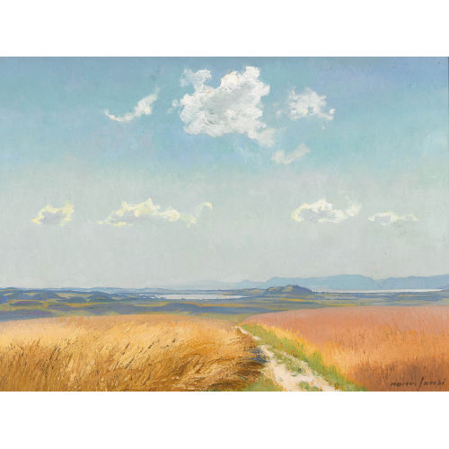 MARCUS JACOBI : Sommerlandschaft mit Bieler- und Murtensee (DOBIASCHOFSKY AUKTIONEN AG)