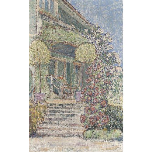 LOUIS D�RR : Sonnige Gartenpartie mit Terrassenaustritt (DOBIASCHOFSKY AUKTIONEN AG)