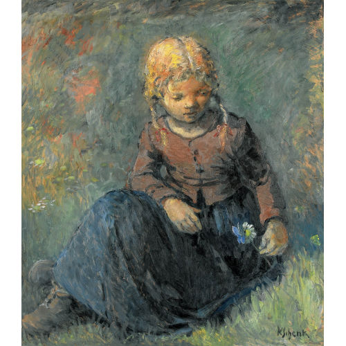 KARL SCHENK : M�dchen mit Blume und Schmetterling (DOBIASCHOFSKY AUKTIONEN AG)