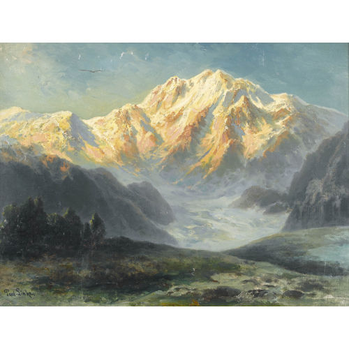 PAUL RUDOLF LINKE : 'Morgensonne am Monte Rosa' (DOBIASCHOFSKY AUKTIONEN AG)