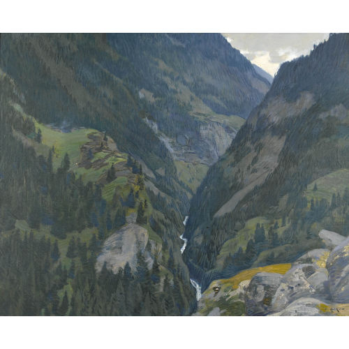 CHARLES GIRON : 'Paysage de montagne' (DOBIASCHOFSKY AUKTIONEN AG)