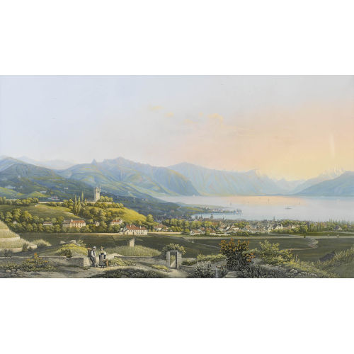 JEAN DUBOIS : 'Vevey et le fond du lac. Entr�e du Rh�ne dans le lac de...' (DOBIASCHOFSKY AUKTIONEN AG)