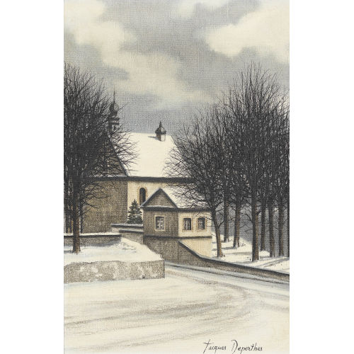 JACQUES DEPERTHES : Kirche im Winter (DOBIASCHOFSKY AUKTIONEN AG)