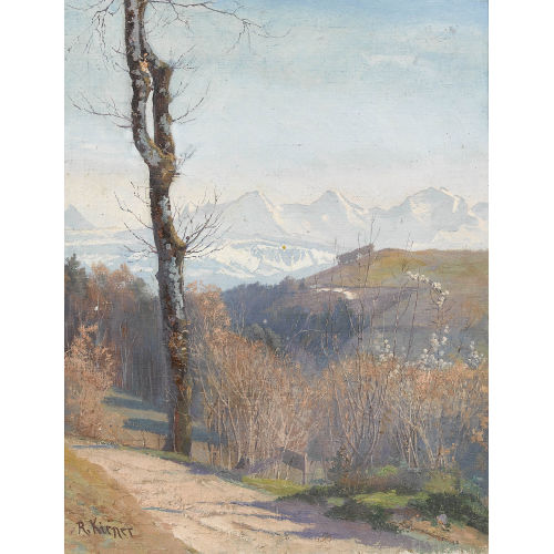ROBERT KIENER : Blick auf die Berner Alpen (DOBIASCHOFSKY AUKTIONEN AG)