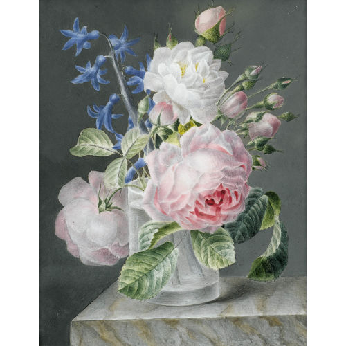 ANNE VALLAYER-COSTER : Rosenstillleben auf Alabasterplatte (DOBIASCHOFSKY AUKTIONEN AG)