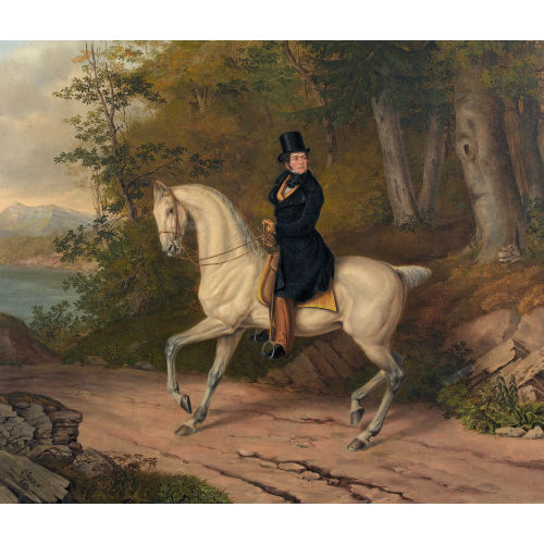 FRANZ VON ELGGER : Waldlandschaft mit Reiter auf einem Schimmel (DOBIASCHOFSKY AUKTIONEN AG)