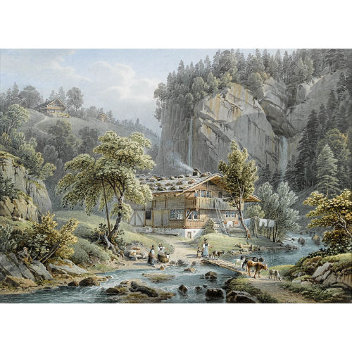 GABRIEL (GEN. LORY FILS) LORY : Vue prise au H�nibach pr�s Thoune (DOBIASCHOFSKY AUKTIONEN AG)
