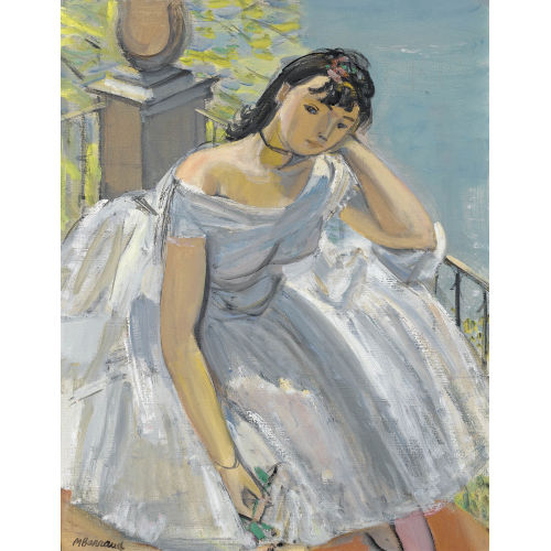 MAURICE BARRAUD : Ballettt�nzerin auf sonniger Terrasse (DOBIASCHOFSKY AUKTIONEN AG)