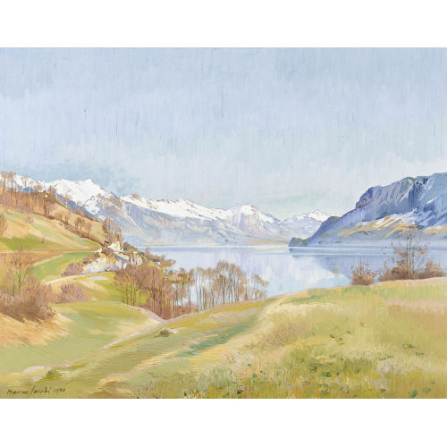 MARCUS JACOBI : Partie am Brienzersee mit Blick gegen Brienz (DOBIASCHOFSKY AUKTIONEN AG)