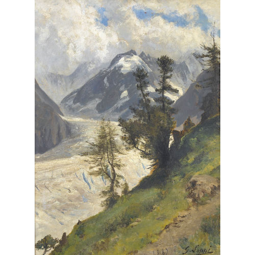 GABRIEL LOPPE : La mer de glace et Grand Jorasse (DOBIASCHOFSKY AUKTIONEN AG)