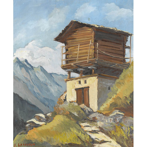 JEAN LASSUEUR : 'Mazot � St-Luc' (DOBIASCHOFSKY AUKTIONEN AG)