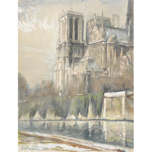 AURELE-RENE BARRAUD : Ansicht der Seine mit Notre-Dame in Paris (DOBIASCHOFSKY AUKTIONEN AG)