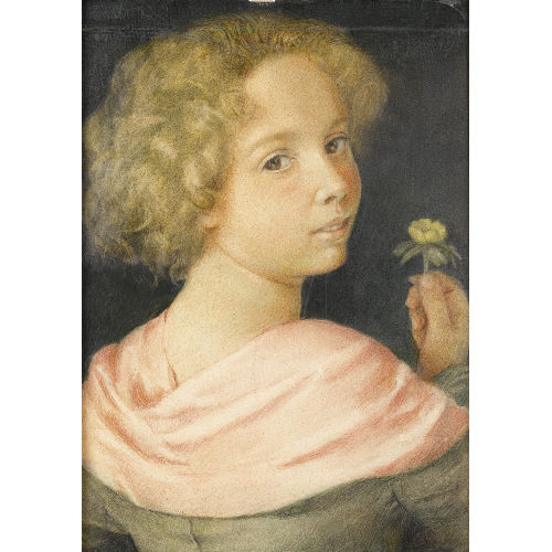 LOUIS RIVIER : Brustbildnis eines M�dchens mit gelber Blume (DOBIASCHOFSKY AUKTIONEN AG)