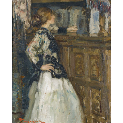 FERNAND TOUSSAINT : Interieur mit stehender Frau (DOBIASCHOFSKY AUKTIONEN AG)